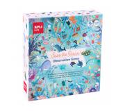 Apli Juego de Observacion Save the Ocean - Tablero de 40 x 40 cm - 40 Cartas y 24 Stickers