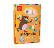 Apli Juego Magnetico Letras - 1 Escenario Imantado 28 x 18 cm - 48 Fichas de Letras, 12 Fichas de Animales