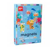 Apli Juego Magnetico Mapamundi - 1 Escenario Imantado 36 x 38 cm - 40 Fichas con Dibujos de Monumentos y Animales