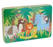 Apli Kids Puzle de la Jungla - 24 Piezas de 8x8mm - Caja Metalica Rectangular - Diseño Exclusivo de Martina Hogan - Facil Manejo - Carton de 2mm - Desarrollo de Habilidades - Colorido y Claro