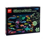 Apli Kids Puzle Fluorescente "Glow In The Dark" Tematica Oceano - 104 Piezas 5x5 cm - Tamaño 64.5x41.5 cm - Incluye Poster - Diseño Infantil y Colorido - Carton 2mm - Desarrolla Habilidades - Colorido