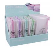 Apli Nordik Collection Expositor de Estuches y Bolsas - 210x45x45mm y 230x130mm - Goma Eva Translucida - Impermeable y Duradero - Rosa, Violeta, Turquesa y Verde Pastel