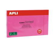 Apli Notas Adhesivas Funny 125x75mm - Bloc de 100 Hojas - Adhesivo de Calidad - Facil de Despegar - Rosa Fluorescente