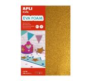 Apli Pack de 10 Goma Eva Purpurina A4 - Grosor 2 mm - Impremeable - Moldeable al Calor - Colores Surtidos