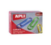 Apli Pack de 100 Clips nº2 32 mm - Colores Surtidos