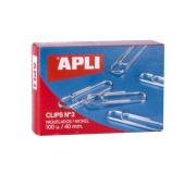 Apli Pack de 100 Clips Niquelados nº3 40 mm