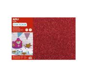 Apli Pack de 3 Goma Eva Purpurina 600 x 400 mm - Grosor 2 mm - Impermeable - Moldeable al Calor - Color Rojo