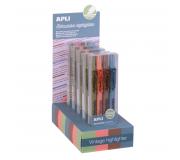 Apli Retractable Highlighter Expositor de 5 Packs de 4 Subrayadores Retractiles - Punta Biselada 4mm - Colores Surtidos Vintage