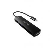 Approx 5 en 1 Hub USB-C con 2 Puertos USB 3.0, 1 Puerto HDMI 4K/30Hz y Lector SD/MicroSD - Velocidad de hasta 5Gbps - Carcasa de Aluminio