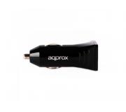 Approx Cargador de Coche USB 5V 3.1A - 2 Puertos USB - Negro