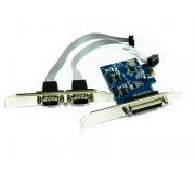 Approx Tarjeta PCI Express - 2 Puertos en Serie - 1 en Paralelo - 2.5Gbps de Velocidad - Chip WCH382L - Compatible con SPP, PS/2, EPP, ECP - Conexión PCI-E - Formatos de  5-6-7-8 bits.  Incluye CD Dr