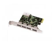 Approx Tarjeta PCI Express - 4 Puertos USB 3.0 Tipo A - 5gbps de Velocidad - Chip VIA801 - Conexión PCI-E - Plug and Play - Incluye CD Driver