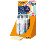 Bic 4 Colours Decor Expositor de 30 Boligrafos de Bola Retractiles - Punta Media de 1.0mm - Tinta con Base de Aceite - 4 Colores