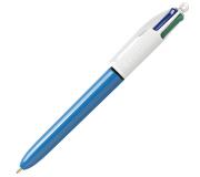 Bic 4 Colours Original Boligrafo de Bola Retractil - Punta Media de 1.0 mm - Tinta con Base de Aceite - Cuerpo Azul/Blanco - 4 Colores