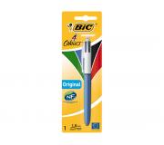 Bic 4 Colours Original Boligrafo de Bola Retractil - Punta Media de 1.0mm - Tinta con Base de Aceite - Cuerpo Azul/Blanco - 4 Colores