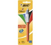 Bic 4 Colours Original Fine Boligrafo de Bola Retractil - Punta Fina de 0.8mm - Tinta con Base de Aceite - Cuerpo Rojo/Blanco - 4 Colores