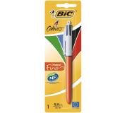 Bic 4 Colours Original Fine Boligrafo de Bola Retractil - Punta Fina de 0.8mm - Tinta con Base de Aceite - Cuerpo Rojo/Blanco - 4 Colores