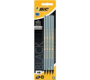 Bic Evolution Black Pack de 4 Lapices de Grafito Hexagonales - Mina HB Ultrarresistente - Sin Madera - No se Astilla
