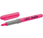 Bic Highlighter Grip Marcador Fluorescente - Tinta con Base de Agua - Punta Biselada - Trazo entre 1.60 y 3.30 mm - Color Rosa