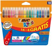 Bic Kids Couleur Pack de 18 Rotuladores - Punta 2.8mm - Trazo 0.8mm - Tinta con Base de Agua - Lavable - Colores Surtidos