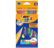 Bic Kids Evolution Stripes Caja de 12 Lapices de Colores surtidos - Fabricados en Resina - Punta Ultraresistente - Mina Pigmentada de 3.20 mm
