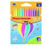 Bic Kids Plastidecor Caja de 12 Lapices de Cera - Colores Pastel y Metalicos - Extraresistentes - Facil de Sacar Punta - No Mancha