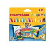 Bic Kids Plastidecor Peques Caja de 12 Lapices de Cera Triangulares - Ideal Niños Pequeños - Textura blanda - No Mancha