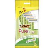 Bic Pure 3 Lady Pack de 4+2 Maquinillas de Depilacion Desechables de 3 Hojas - Tira Lubricante con Aloe Vera