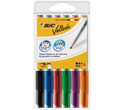 Bic Velleda 1741 Pack de 6 Rotuladores para Pizarra - Punta media - Trazo de 1.4mm - Borrado Optimo - Colores Surtidos