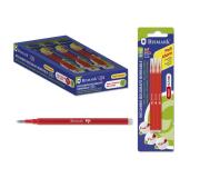 Bismark Fix Pack de 3 Recambios para Boligrafo Borrable - Punta Fina 0.7mm - Color Rojo