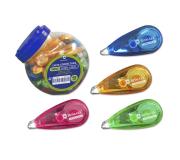 Bismark Mini Cinta Correctora 5mm x 8m - Cuerpo Transparente de Colores