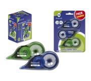 Bismark Pack de 3 Cintas Correctoras 5mm x 12m - Cuerpo Transparente - Forma Ergonomica