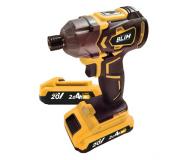 Blim Atornillador de Impacto a Bateria 20V 2Ah - Incluye 2 Baterias - 190Nm Par Maximo - 2 Velocidades 0-1000/0-2800rpm - Color Amarillo