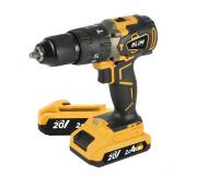 Blim Taladro Percutor a Bateria 20V 2Ah - Motor sin Escobillas - 68Nm Par Maximo - 2 Velocidades 0-500/0-2000rpm - Incluye 2 Baterias y Maletin de Transporte