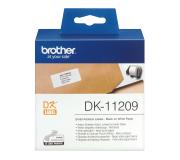 Brother DK11209 - Etiquetas Originales Precortadas de Direccion Pequeñas - 29x62 mm - 800 Unidades - Texto negro sobre fondo blanco