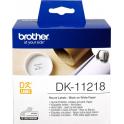 Brother DK11218 - Etiquetas Originales Precortadas Circulares - 24 mm de Diametro - 1000 Unidades - Texto negro sobre fondo blanco