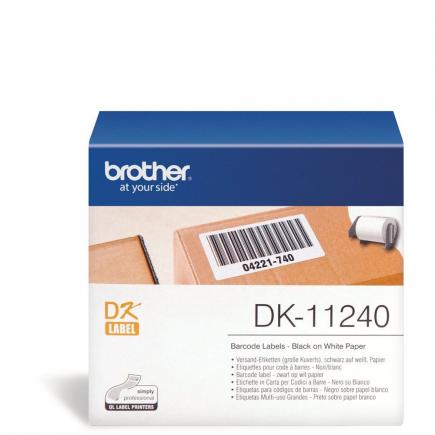 Brother DK11240 - Etiquetas Originales Precortadas Multiproposito Grandes - 102x51 mm - 600 Unidades - Texto negro sobre fondo blanco