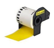 Compatible Brother DK44605 (DK-44605) Etiquetas Removibles de Tamaño personalizado - Ancho 62mm x 30,48 metros - Texto negro sobre fondo amarillo