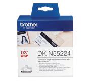 Brother DKN55224 - Etiquetas No Adhesivas Originales de Tamaño personalizado - Ancho 54mm x 30,48 metros - Texto negro sobre fondo blanco