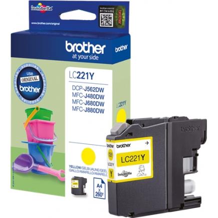 Brother LC221 Amarillo Cartucho de Tinta Original - LC221Y