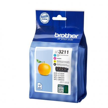 Brother LC3211 Pack de 4 Cartuchos de Tinta Originales - LC3211VAL