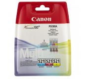 Canon CLI521 Pack de 3 Cartuchos de Tinta Originales - Cian, Magenta, Amarillo - 2934B010