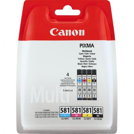 Canon CLI581 Pack de 4 Cartuchos de Tinta Originales - 2103C004