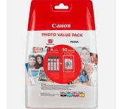 Canon CLI581XL Pack de 4 Cartuchos de Tinta Originales - 50 Hojas de Papel Fotografico - 2052C004