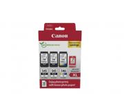 Canon PG545XL Negro + CL546XL Color Pack de 3 Cartuchos de Tinta Originales + 50 Hojas de Papel Fotografico - 8286B015