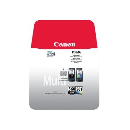 Canon PG560 Negro + CL561 Color Pack de 2 Cartuchos de Tinta Originales - 3713C006