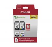 Canon PG575 / CL576 Pack de 2 Cartuchos de Tinta Originales + 50 Hojas de Papel Fotografico - 5438C004