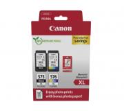 Canon PG575XL / CL576XL Multipack de 2 Cartuchos de Tinta Originales + 50 Hojas de Papel Fotografico - 5437C006