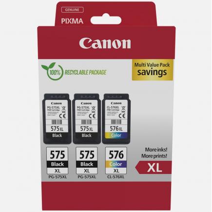 Canon PG575XL / CL576XL Multipack de 3 Cartuchos de Tinta Originales - 5437C004