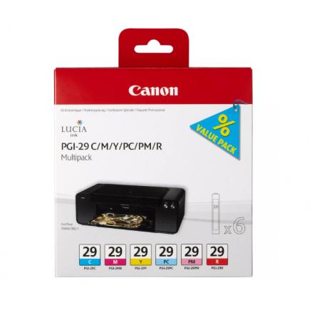 Canon PGI29 Pack de 6 Cartuchos de Tinta Originales - 4873B005